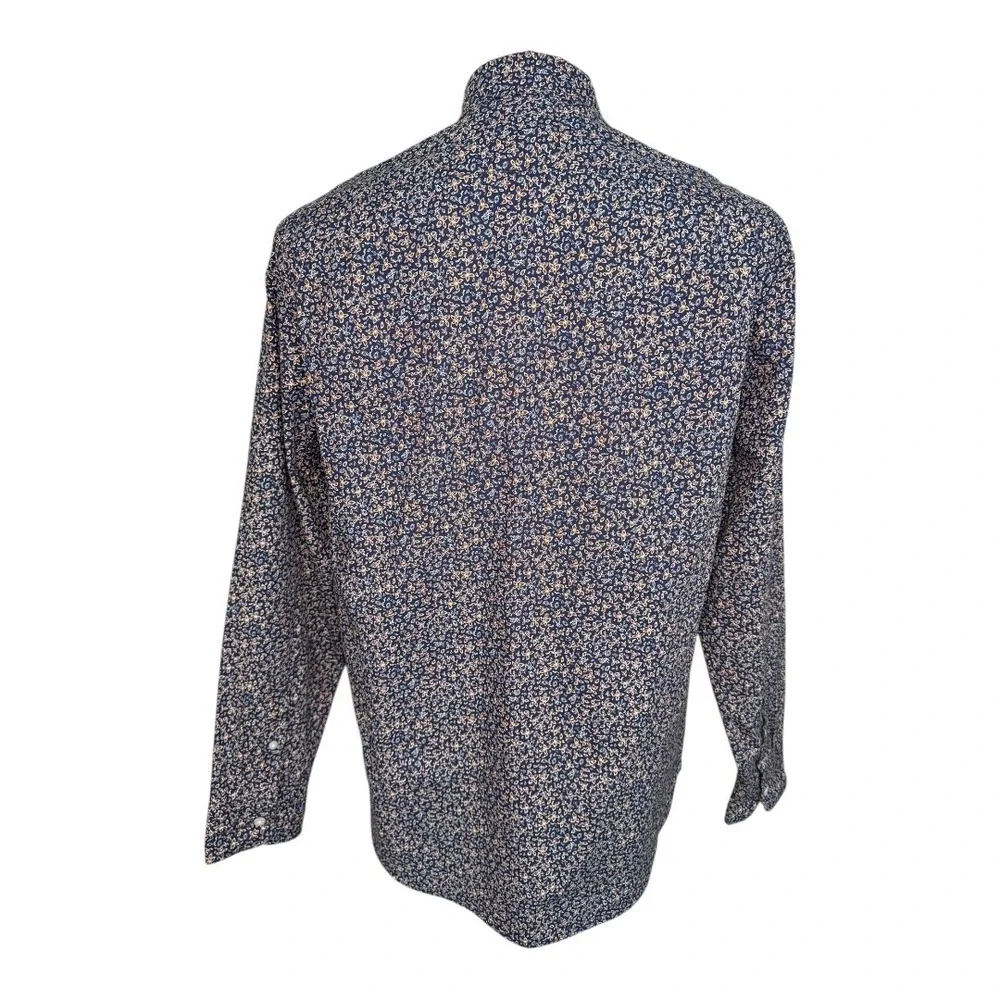 J Crew Flex Washed Classic Fit‎ Floral Print Button Down Shirt Men's Size Medium